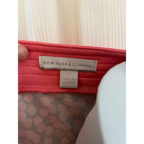 New York & Company Shift Dress Women's Size Large Polka Dot Pattern Pink black - Picture 4 of 5